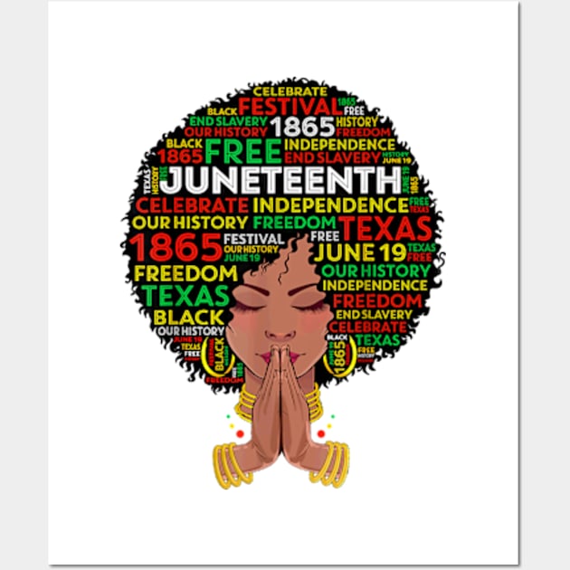 Juneteenth Melanin Black Women Girl Natural Hair Afro Queen Wall Art by Madridek Deleosw